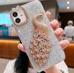 Rhinestone Peacock Decor Phone Case Compatible With iPhone 13 Pro Max